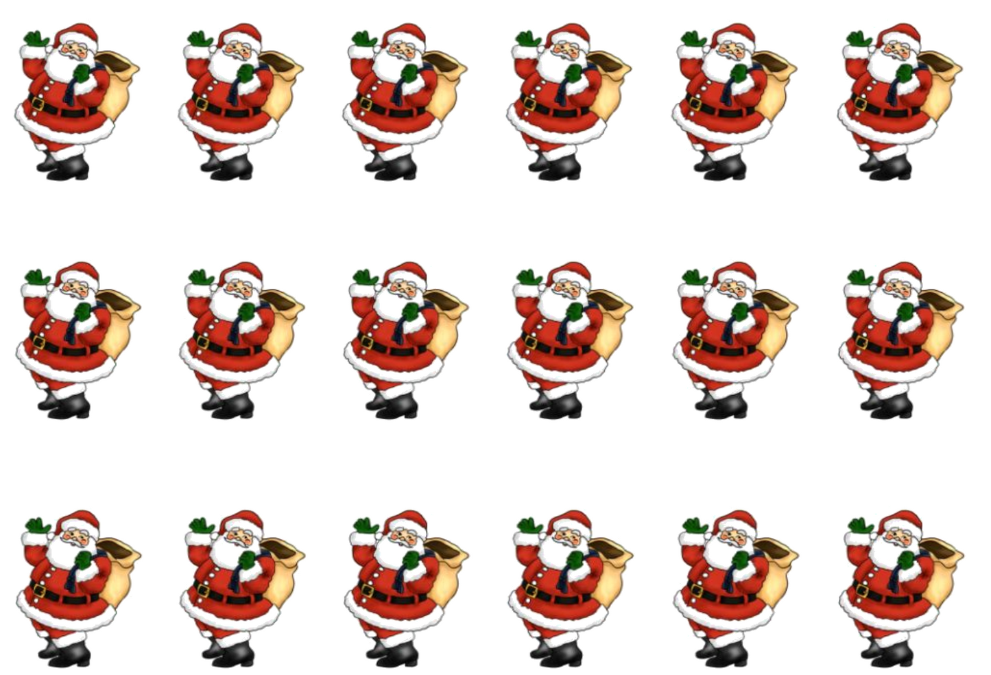 Waving Santa Edible Icing Cake Ribbon / Side Strips