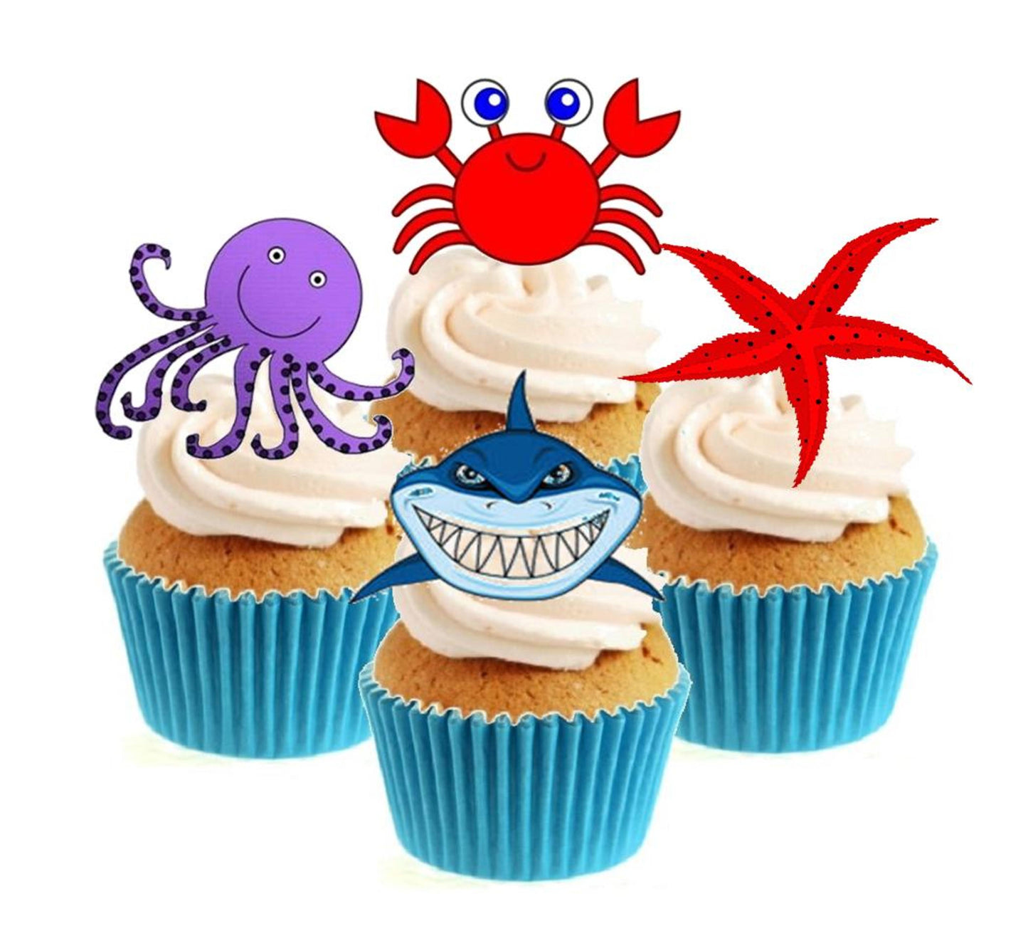 Under The Sea Collection Stand Up Cake Toppers (12 pack)