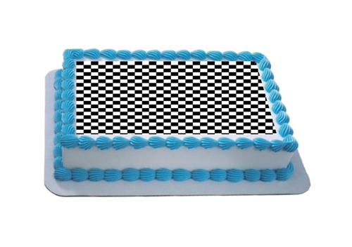 Small Black & White Check A4 Themed Icing Sheet