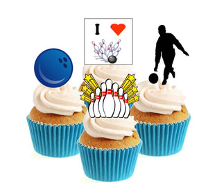 Ten Pin Bowling Collection Stand Up Cake Toppers (12 pack)
