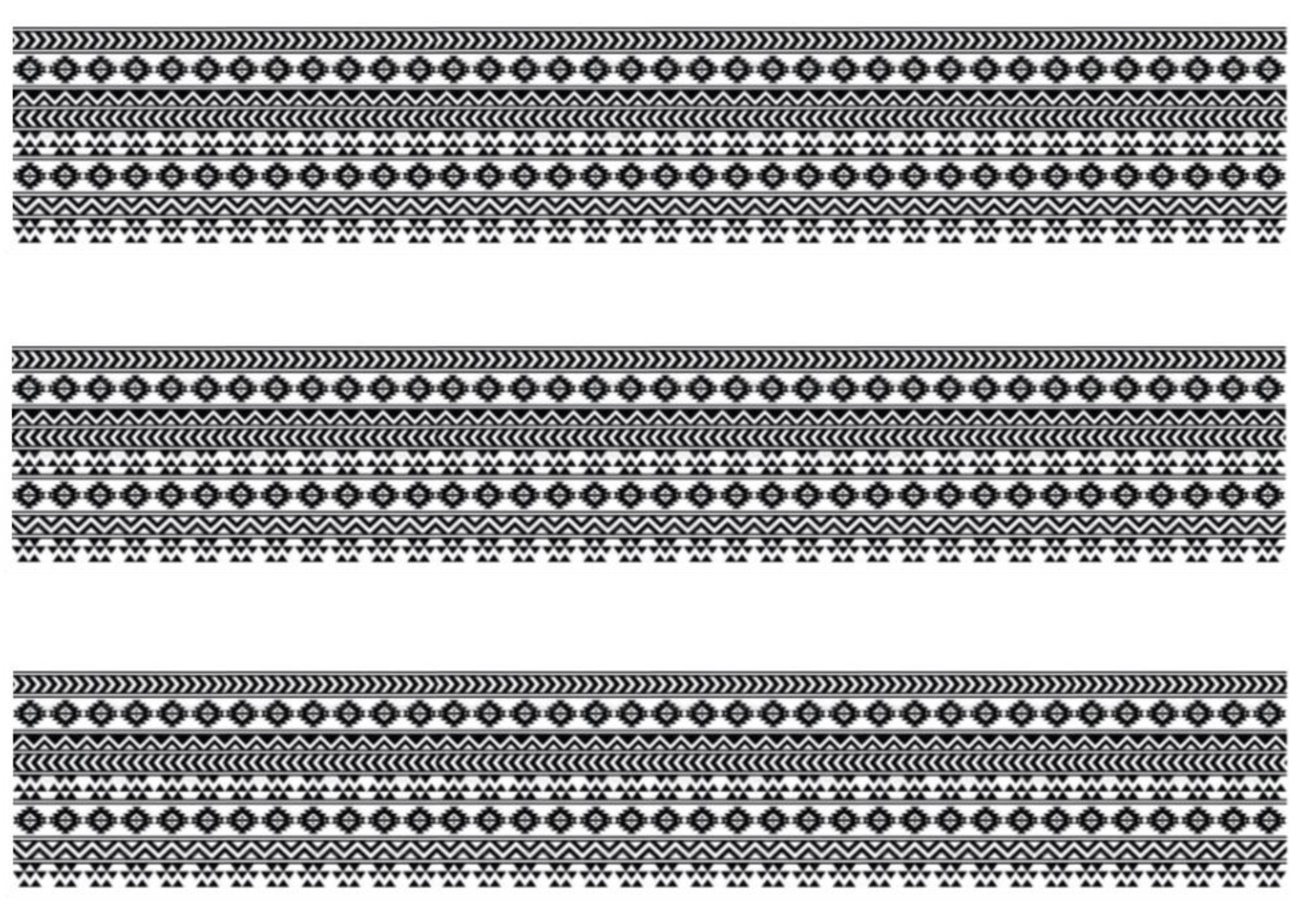 BLACK TRIBAL PATTERN EDIBLE ICING CAKE RIBBON / SIDE STRIPS Use instead of traditional ribbon to decorate the sides of your cakes Edible fondant icing, perfect for that special occasion