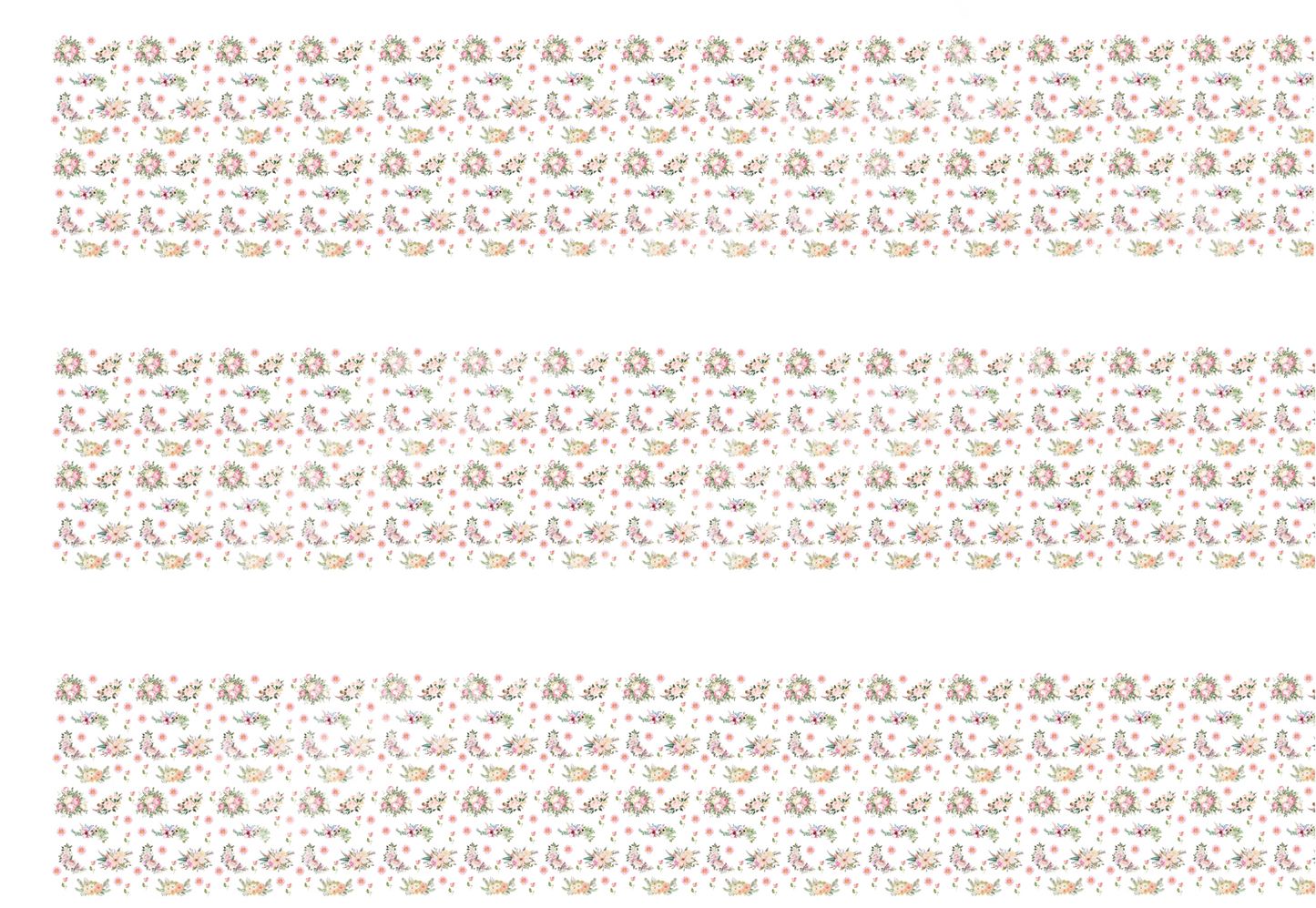 Watercolour Flowers Edible Icing Cake Ribbon