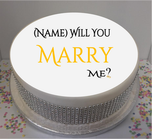 Personalised Will You Marry Me? 8" Icing Sheet Cake Topper