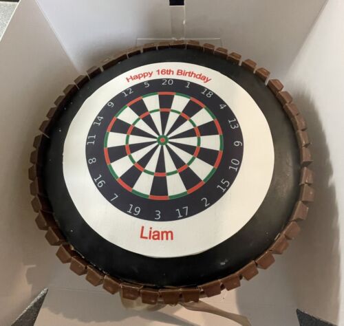 Personalised Dart Board 8" Icing Sheet Cake Topper