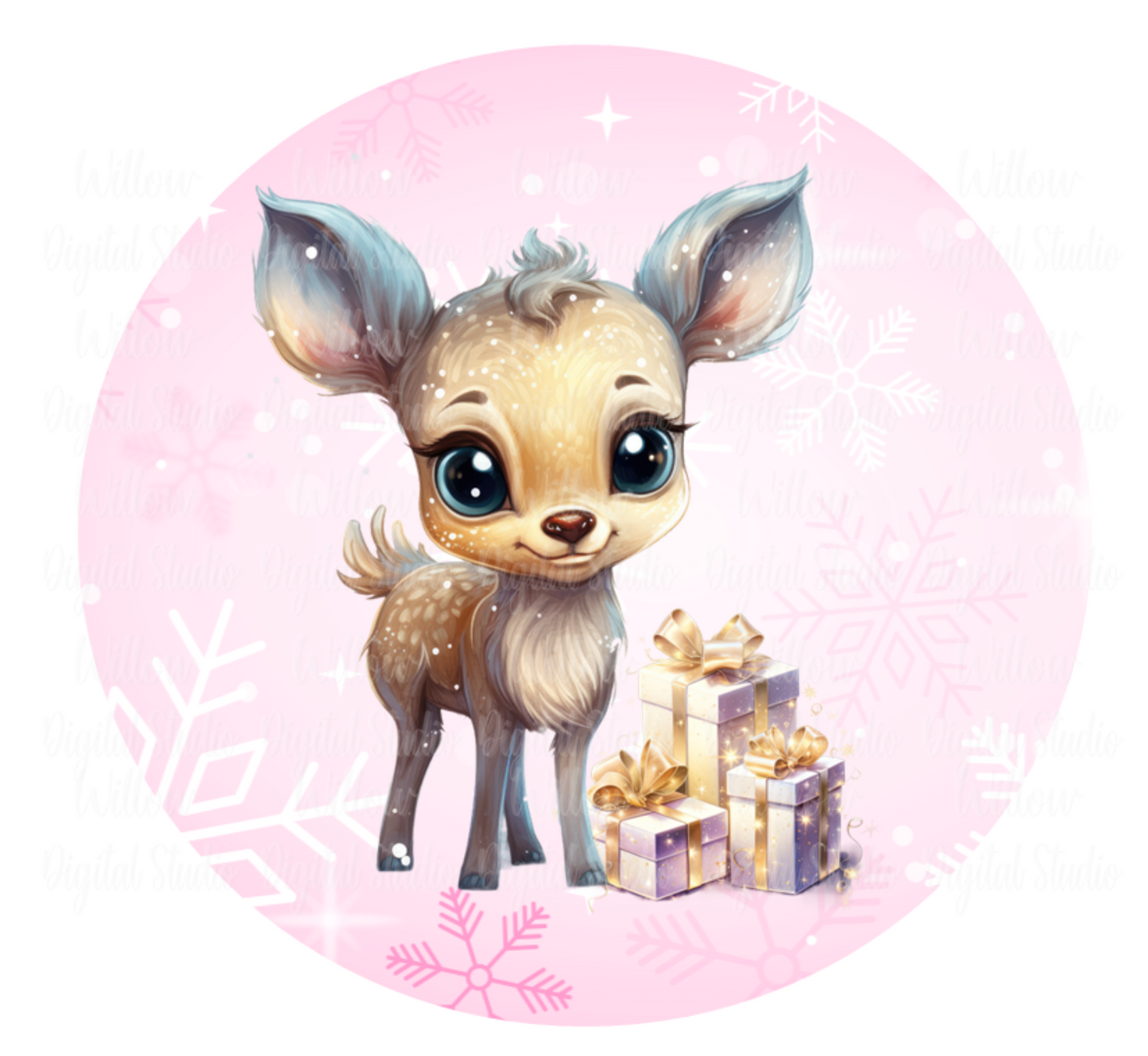 Baby Deer With Gifts Digital Download