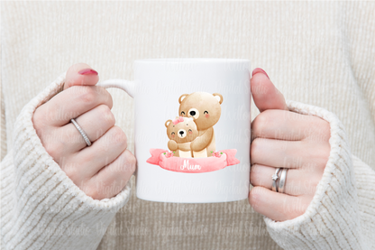 Bear Mum & Baby With Blank Scroll Digital Download