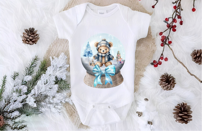 Cute Festive Teddy In Snow Globe Digital Download