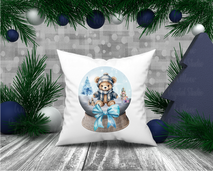 Cute Festive Teddy In Snow Globe Digital Download