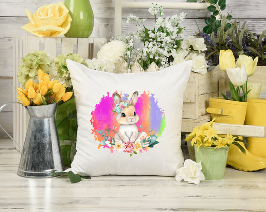 Bright Bunny Rabbit With Rainbow Background Digital Download