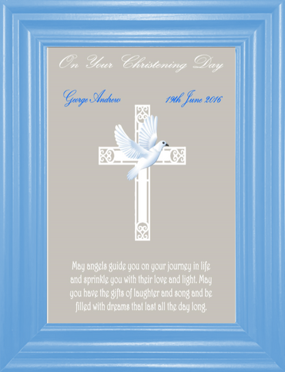 Personalised Name & Date Chistening Print (unframed)