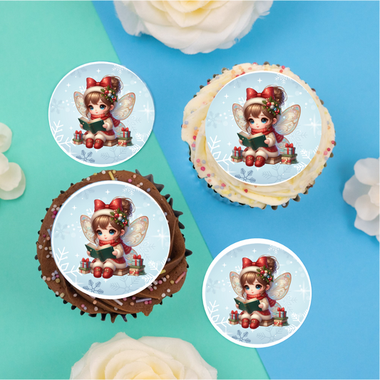 Christmas Fairy 2" / 5cm discs for cupcakes