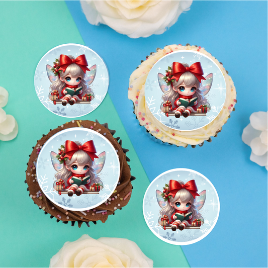 Christmas Fairy (b) 2" / 5cm discs for cupcakes