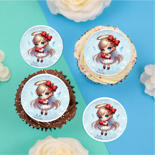 Christmas Fairy (c) 2" / 5cm discs for cupcakes