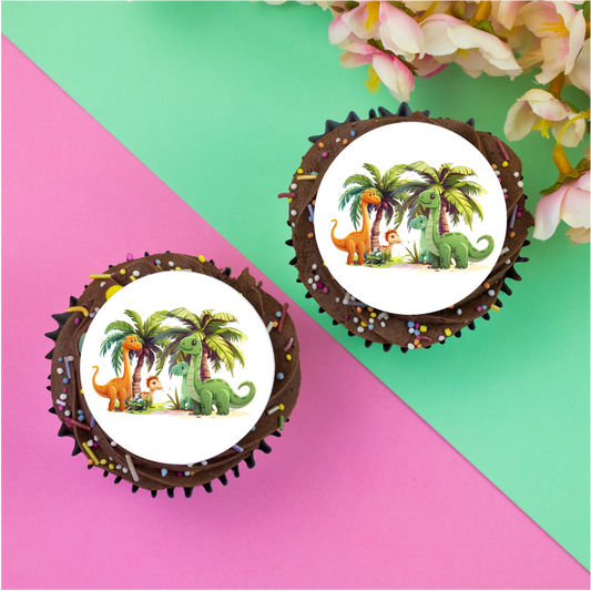 Dinosaur Friends  2" / 5cm discs for cupcakes