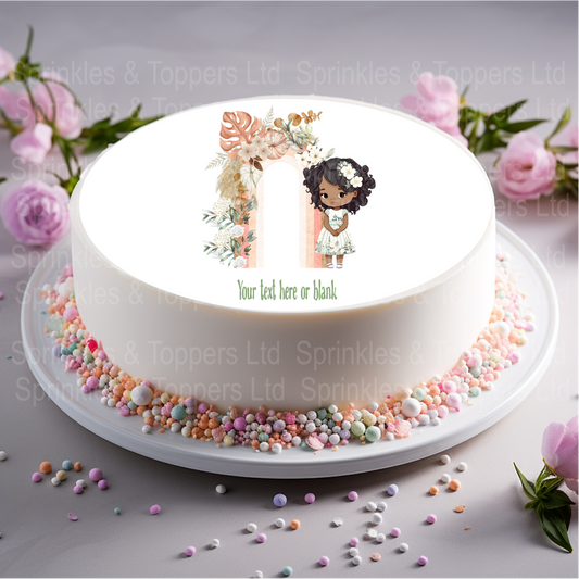 Cute Fairy & Floral Arch 8" Icing Sheet Cake Topper