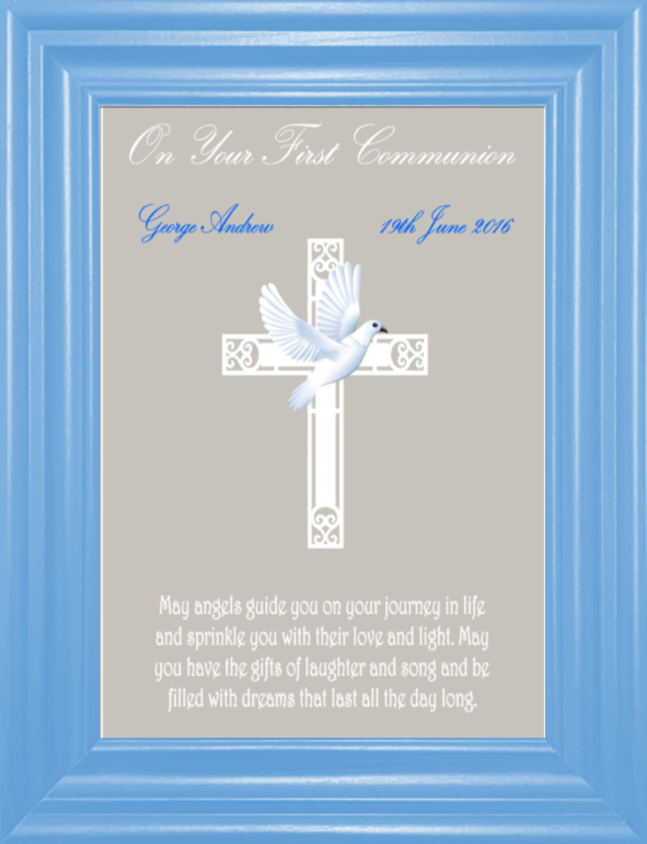 Personalised Name & Date First Communion Print (unframed)