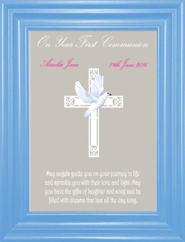 Personalised Name & Date First Communion Print (unframed)