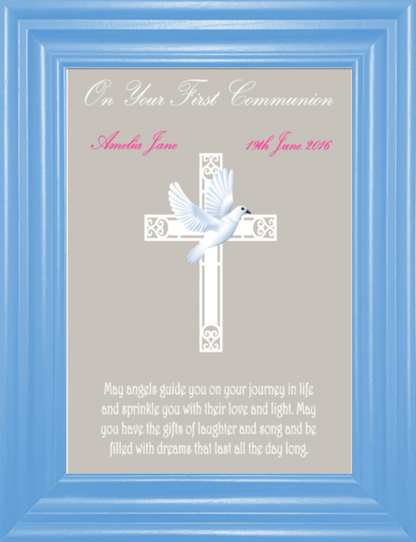 Personalised Name & Date First Communion Print (unframed)