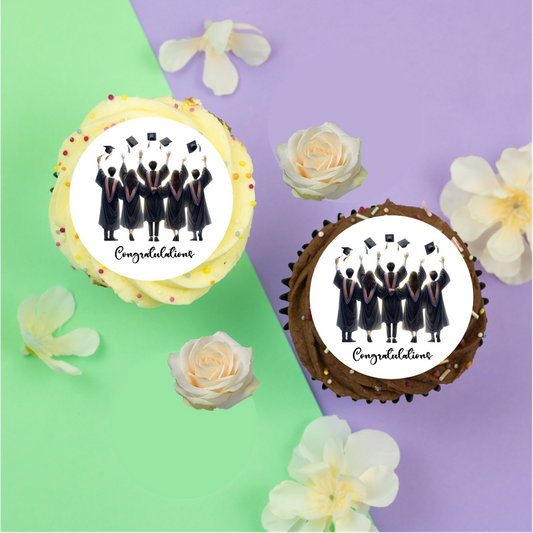 Graduation Group 2" / 5cm edible discs for cupcakes