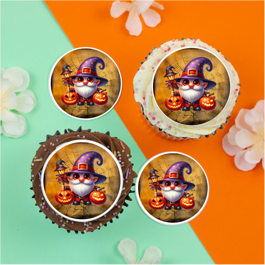 Halloween Gnome (a)  2" / 5cm discs for cupcakes