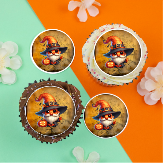 Halloween Gnome (b)  2" / 5cm discs for cupcakes
