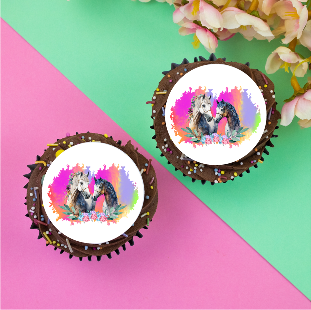 Horses with bright background 2" / 5cm discs