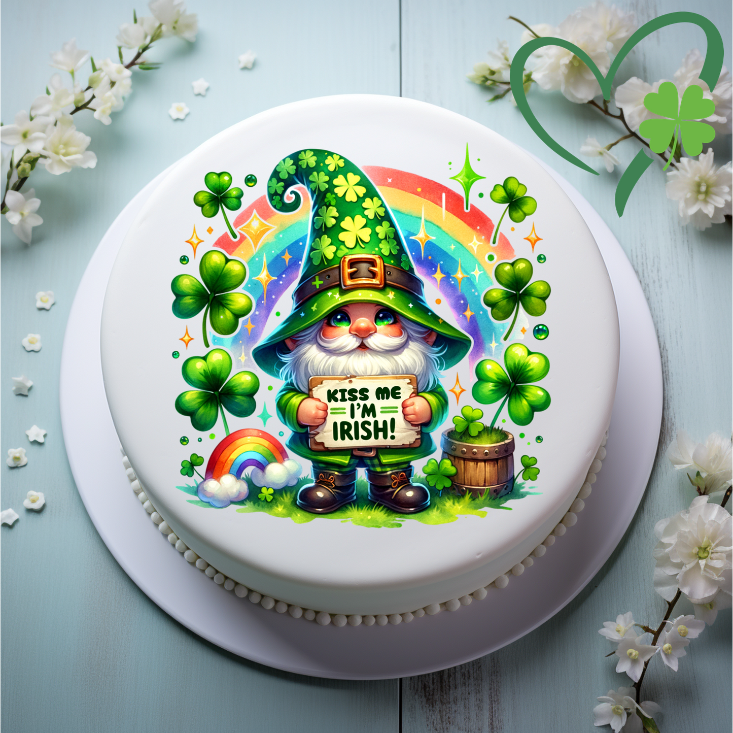 Kiss Me I'm Irish 8" Icing Sheet Cake Topper