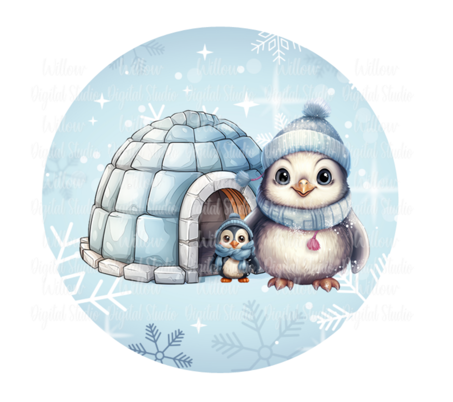 Cute Penguin Family Digital Download