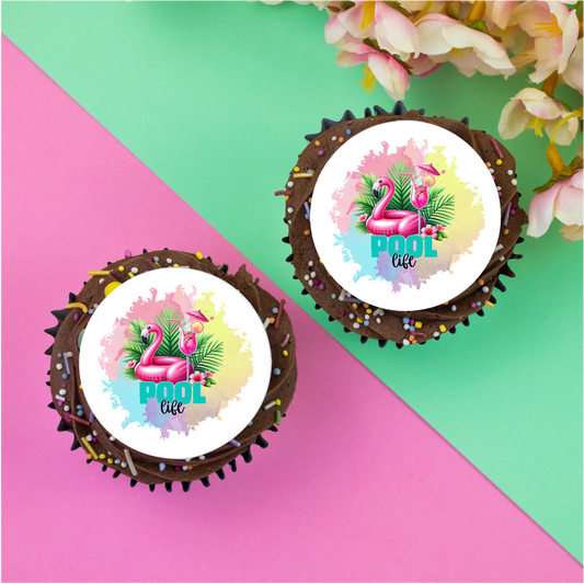 Pool Life  2" / 5cm discs for cupcakes