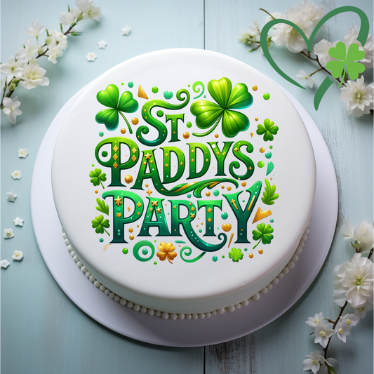 St Paddy's Party 8" Icing Sheet Cake Topper