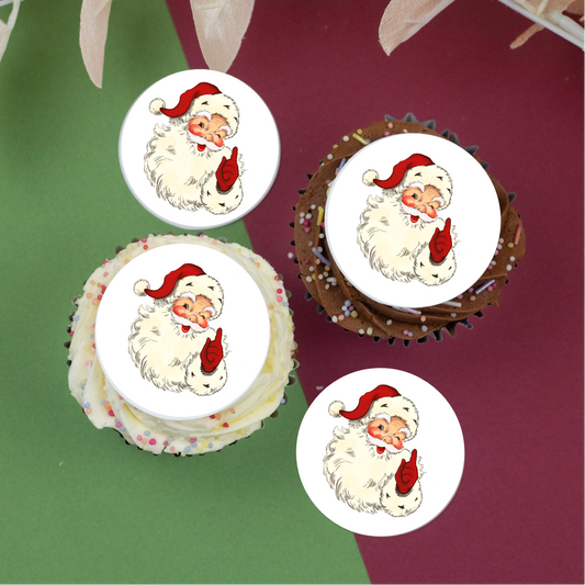 Traditional Santa (C) 2" / 5cm discs for cupcakes