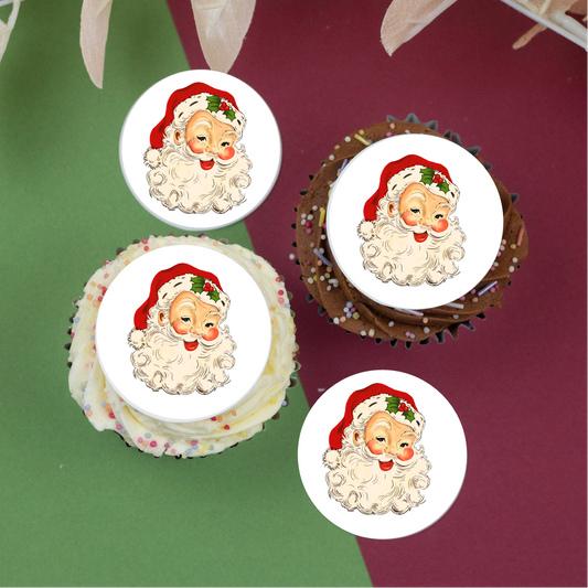 Traditional Santa (D) 2" / 5cm discs for cupcakes