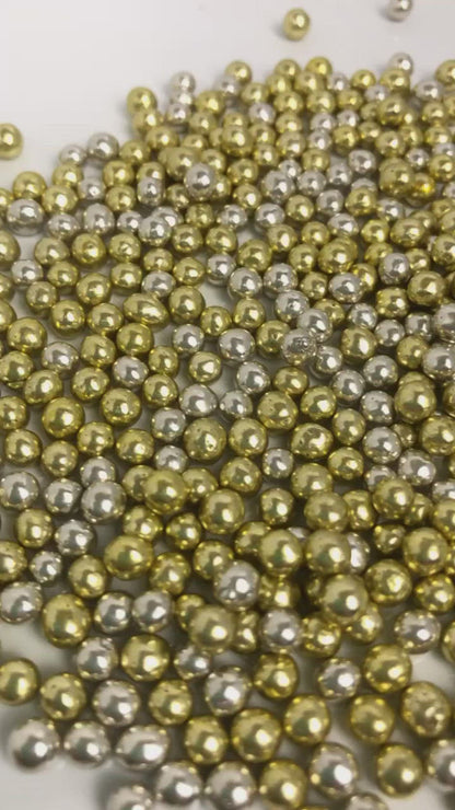 Gold & Silver Metallic 4mm Pearls