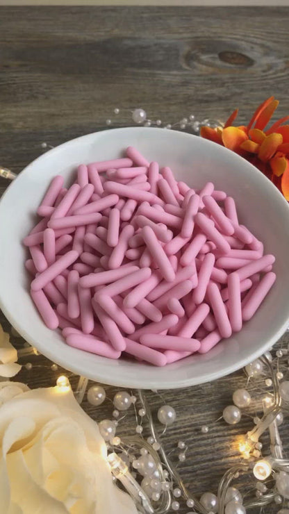 Pink Matt Macaroni Rods (20mm) Sprinkles