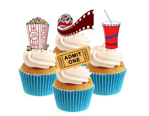 Movie Night Collection Stand Up Cake Toppers (12 pack)