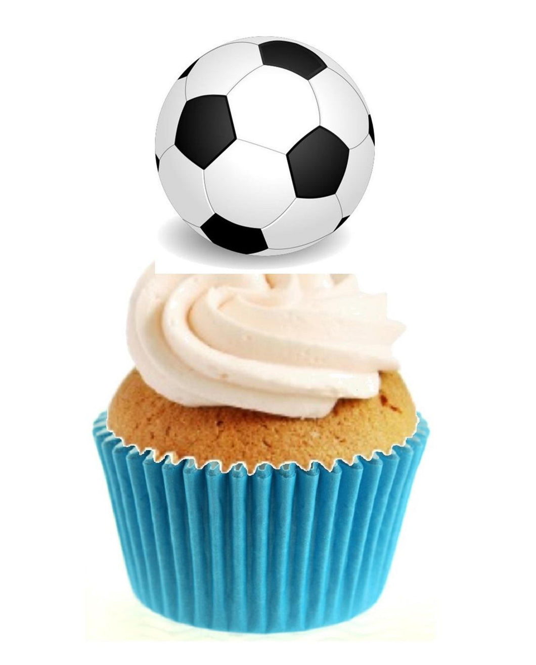 Football Stand Up Cake Toppers (12 pack)  Pack contains 12 images printed onto premium wafer card