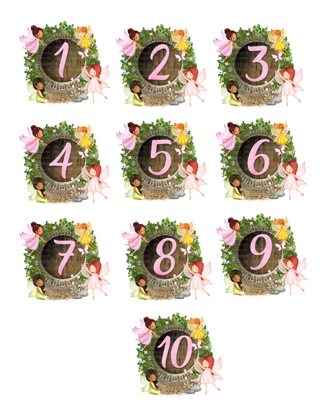 Personalised Magical Fairy Door Number (1-10) 8" Icing Sheet Cake Topper