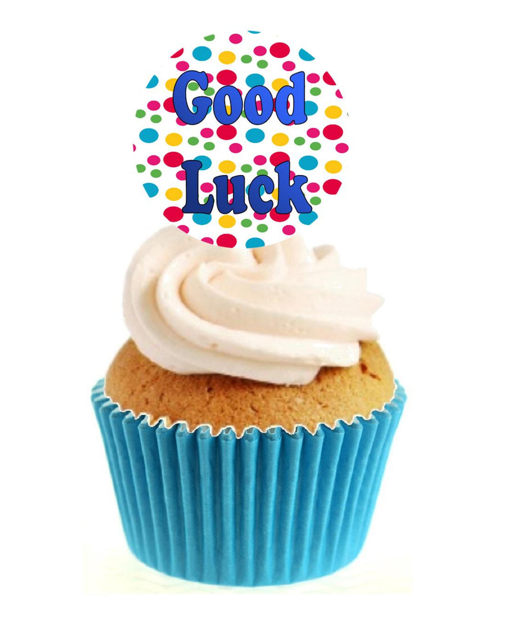 Good Luck Stand Up Cake Toppers (12 pack)  Pack contains 12 images printed onto premium wafer card