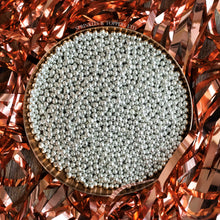 Load image into Gallery viewer, Silver Metallic 4mm Pearls (vegetarian / vegan)