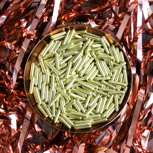 Gold Metallic Macaroni Rods (20mm) Sprinkles