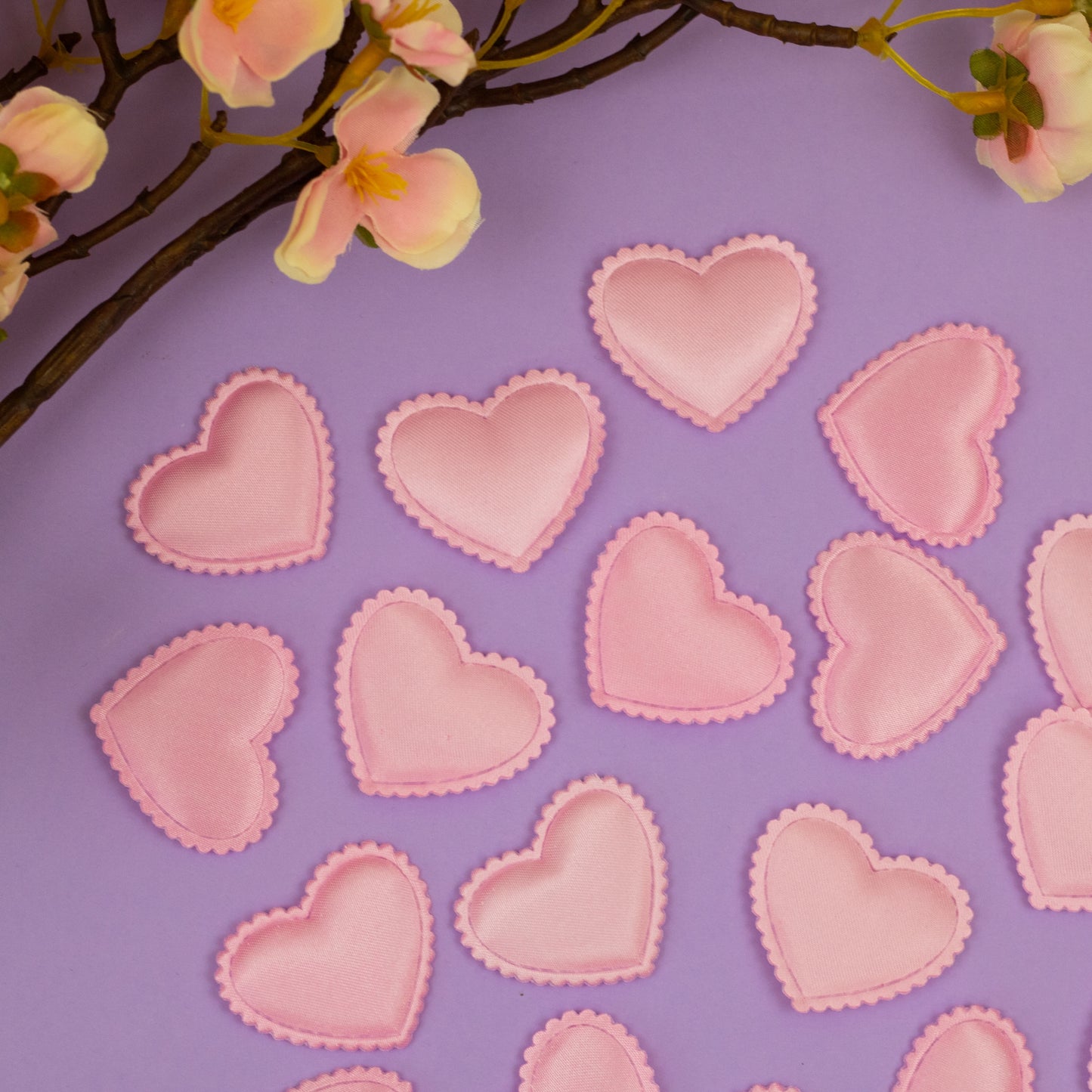 Pink fabric hearts