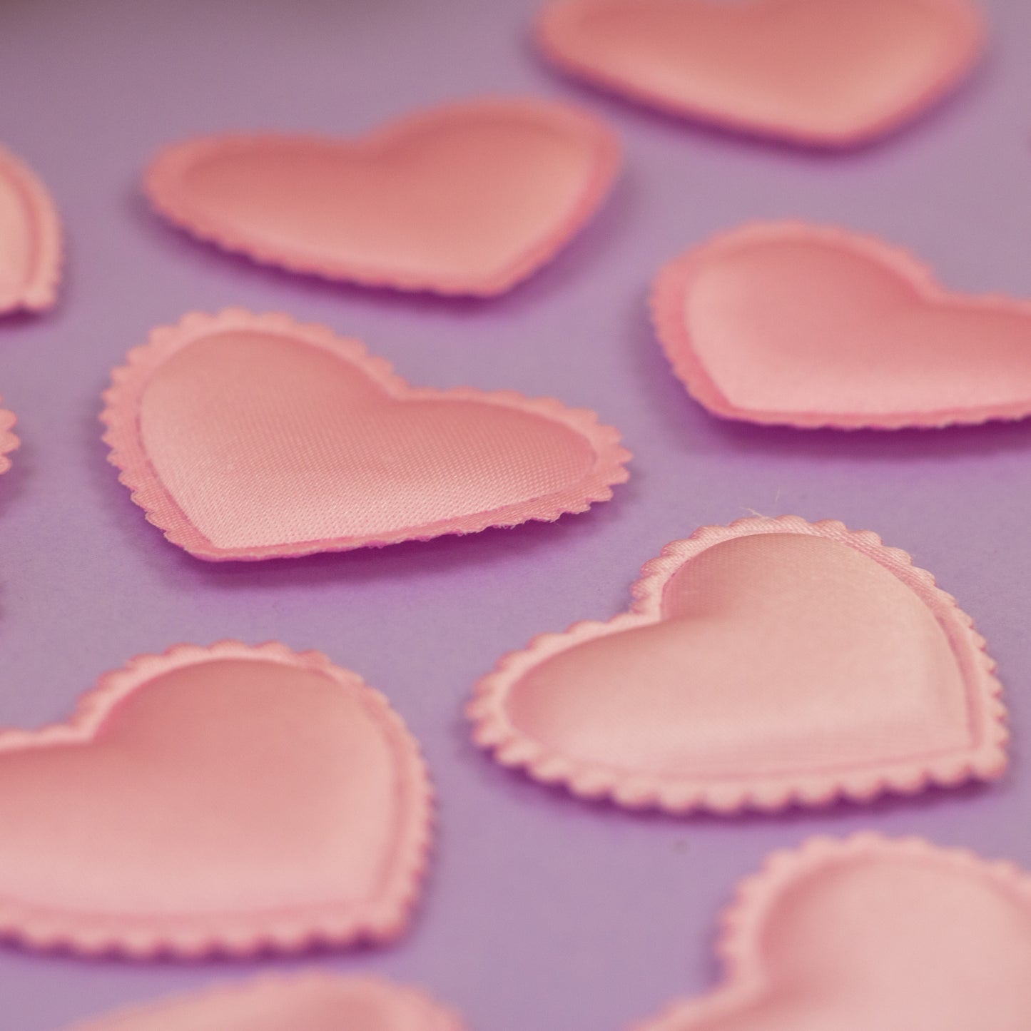 Pink fabric hearts