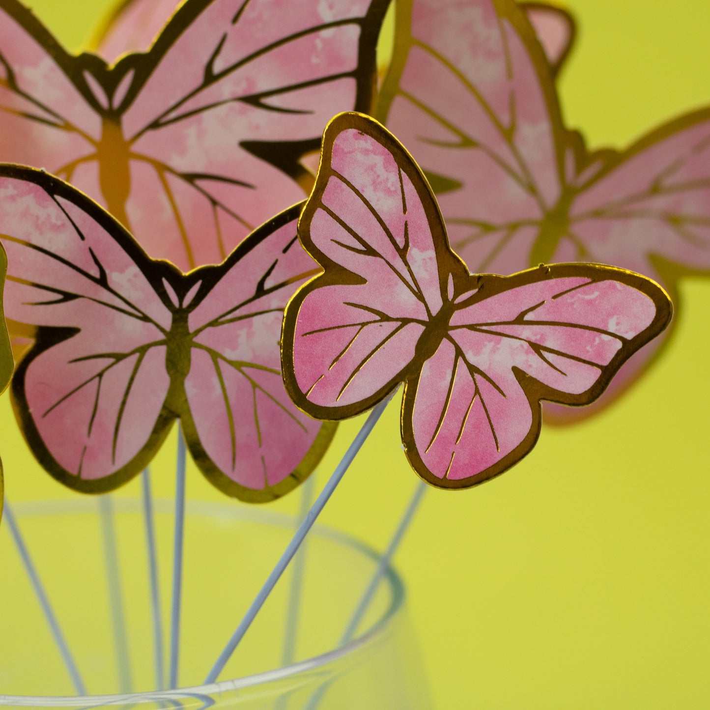 Pink & Gold Butterflies (10 pack)