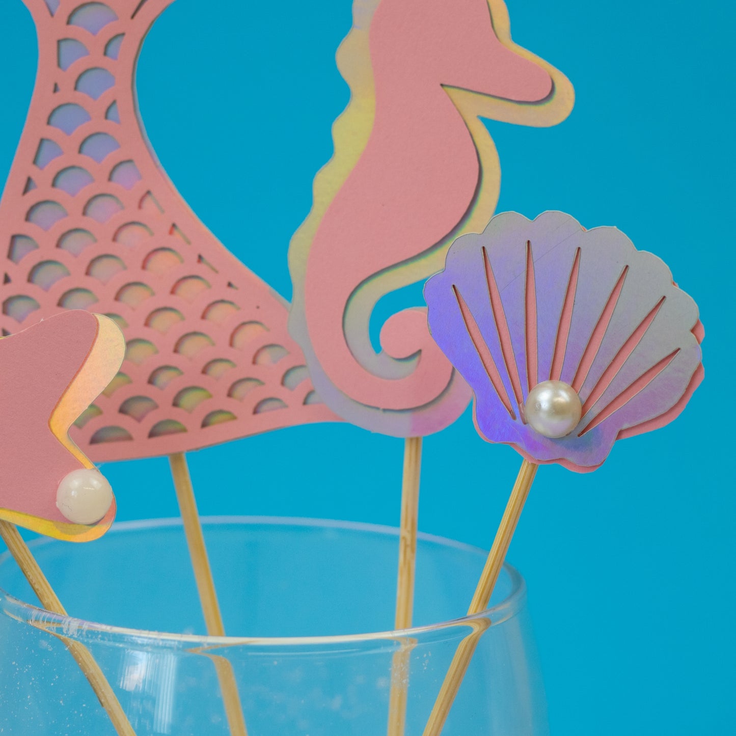 Mermaid Themed Cake Toppers (pink)