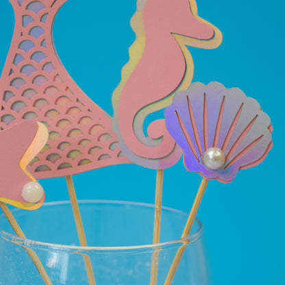 Mermaid Themed Cake Toppers (pink)