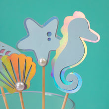 Load image into Gallery viewer, Mermaid Themed Cake Toppers (blue)