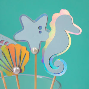 Mermaid Themed Cake Toppers (blue)