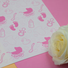 Load image into Gallery viewer, Pink Baby Scene A4 Tiled Icing Sheet
