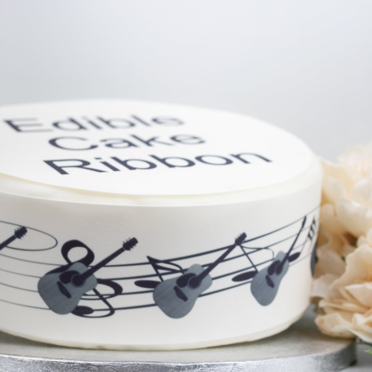 Acoustic Guitar & Music Notes Edible Icing Cake Ribbon – Sprinkles ...