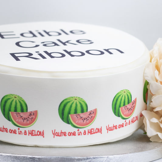 You're One In a Melon Edible Icing Cake Ribbon